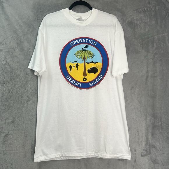 Vtg 1990 Operation‎ Desert Shield Military Persian Gulf War T-Shirt XL USA Made - Picture 3 of 13